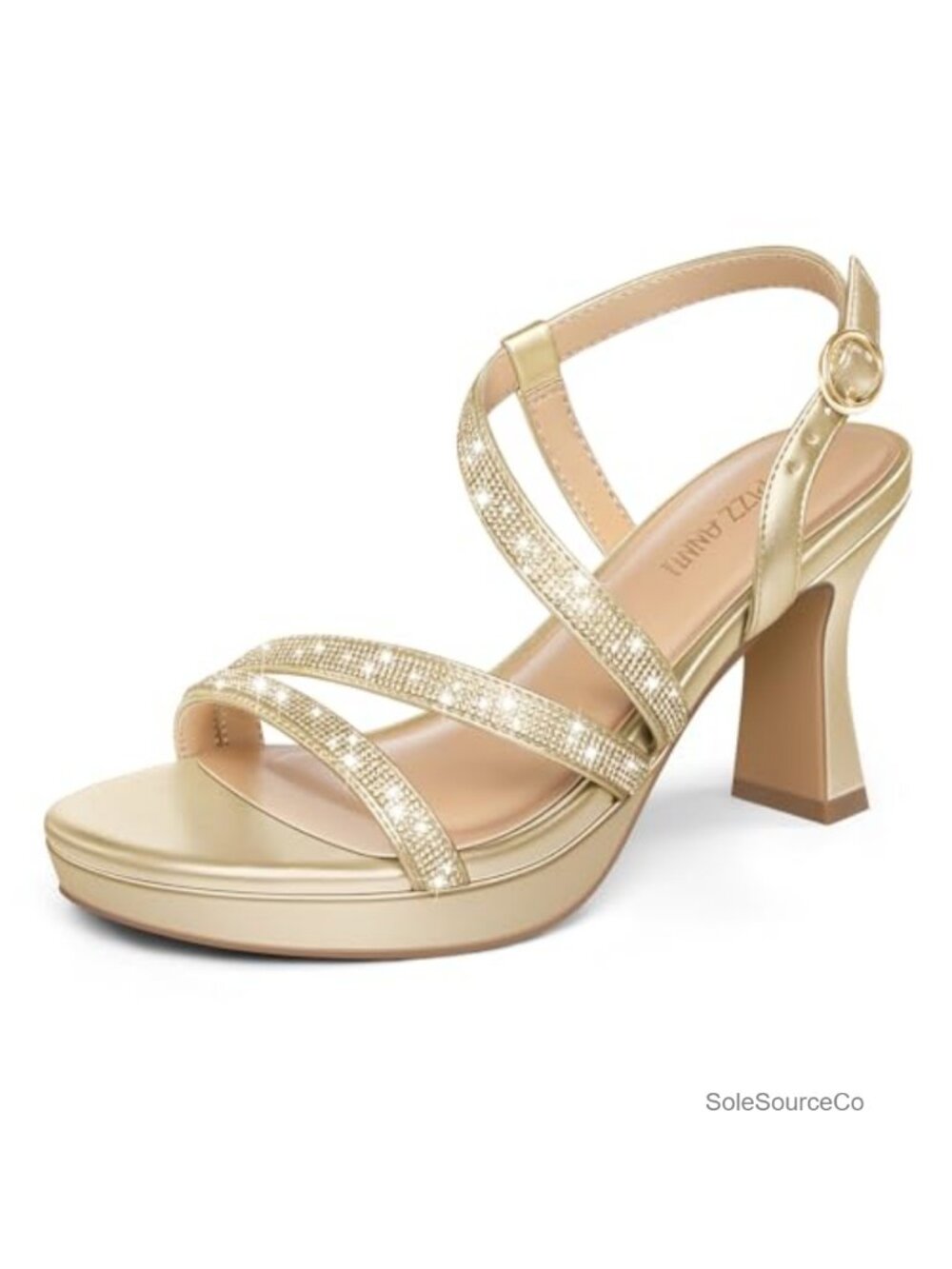Women's 3 Inch Block Heel Platform Sandals Ankle Strap Open Toe Faux Leather